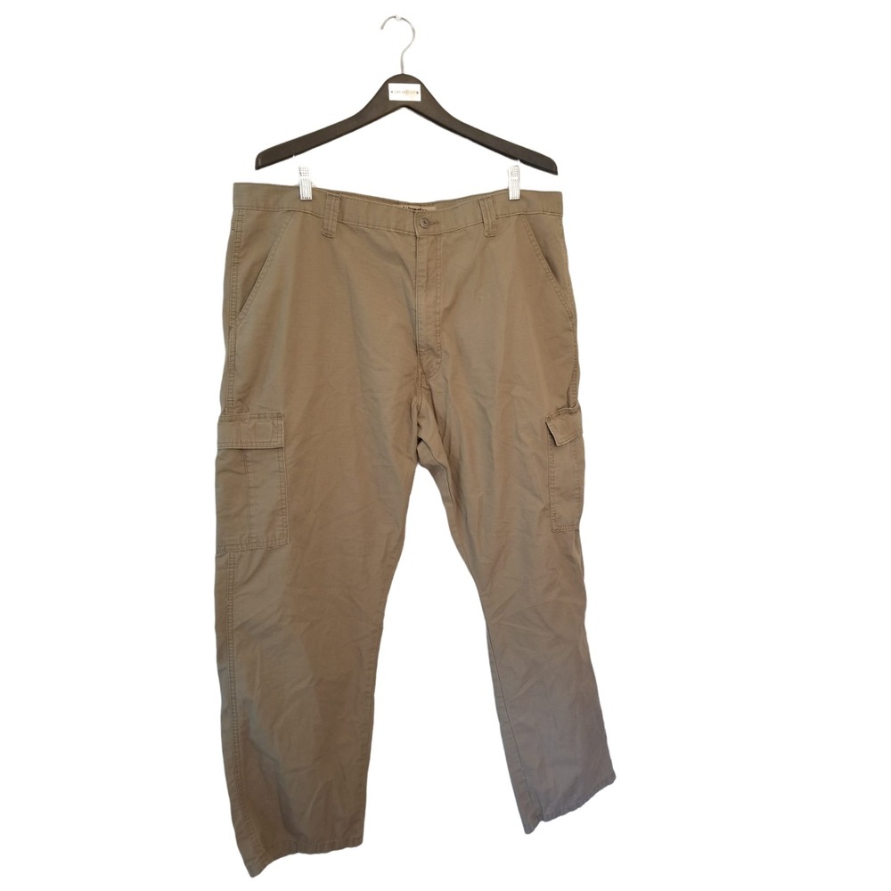 Wrangler Authentics Straight Cargo Men's Pants Size 42x32 Light Brown
